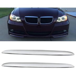 2-pieces Chrome Plated Left and Right Hood Trims Above Kidney Grille Replacement for E90 E91 3-Series 325i 330i 328i 2006 2007 2008
