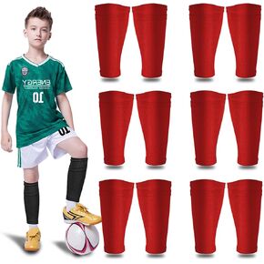 Soccer Shin Guards for Kids Youth Sleeves Flexible Soccer Shin Guard Leg Performance Support Polyester Soccer Shin Guard Sleeve Holder with Pocket for Soccer Sport