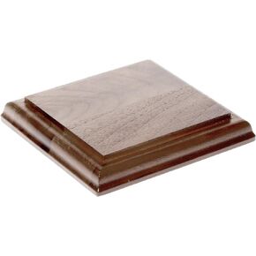 Plymor Solid Walnut Square Wood Display Base with Ogee Edge, 8.875" W x 8.875" D x 0.75" H (Display Area: 7.875")