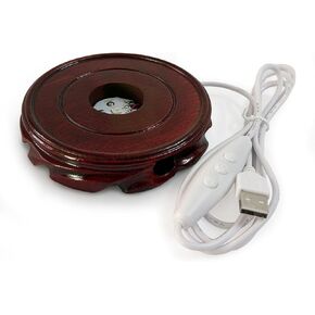 قاعدة عرض LED خشبية منحوتة للجذور، 10 ألوان متغيرة 4.5 بوصة، قاعدة خشبية مستديرة مضاءة، قاعدة عرض لقاعدة عرض تمثال كريستال ثلاثي الأبعاد، حامل كرة فنية من الراتنج الزجاجي in Kuwait