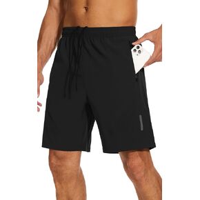 SIMIYA Men's Running Workout Shorts Lightweight Quick Dry Mens Athletic Shorts 7" Training Gym Shorts with Zipper Pockets