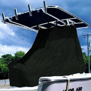T-Top Center Console Cover for Boat - 600D Waterproof Marine Grade Oxford Fabric, Heavy Duty (Black, 54" x 84"L x 72" H)