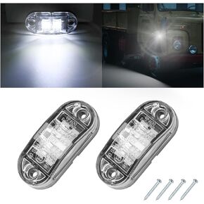 2PCS 2.5 Inch LED Side Marker Light, 12-24V Waterproof Indicators Tail Lights Surface Mount for Car Truck Boat Marine RV Camper (Red)