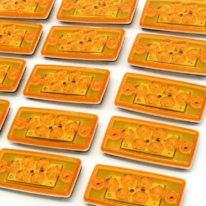 Waterpoof 1 Sealed Marker LED Amber Lights Compatible with Volvo Freightliner Roof Cab Truck Mount Semi Trailer Camper Bus Gasket Red Hound
