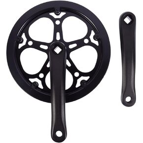 P_b0936qsxxd Single Crank Set with 1 Cranks, 52T 170mm Black Crankset Single Chain Wheel Bike Accessories Crankarms for Mountain Road Bike 52t Crankset