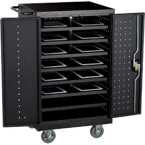 Learniture Structure Series 12-Laptop/Tablet Charging Cart - Assembled, Black (LNT-NOR1005CC-BK-SO)