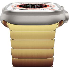 EPULY Compatible with Apple Watch Ultra 2 Band 49mm 45mm 44mm 42mm 41mm 40mm 38mm,Men and Women Stainless Steel Metal Band for iWatch Series SE/9/8/7/6/5/4/3/2/1-Ultra 49mm/45mm/44mm/42mm Titanium