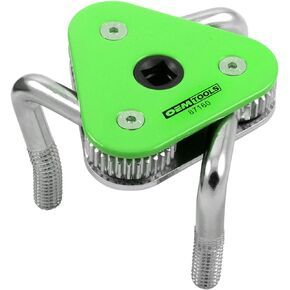 OEMTOOLS 87160 3-Jaw Adjustable Filter Wrench, Oil Filter Wrench Small Space Use, Oil Filter Wrench Adjustable, Green and Silver