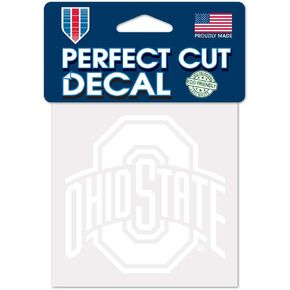 WinCraft NCAA Ohio State Buckeyes 4x4 Perfect Cut White Decal, One Size, Team Color