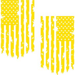 Distressed American USA US Flag Truck Tailgate Vinyl Decal - 2 Pack - Compatible with Most Pickup Trucks EUA Flag - Graphic Car, Tailgate Stickers (10" x 18", Black)
