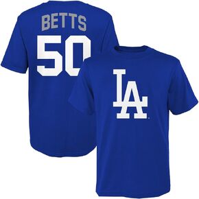 Mookie Betts Los Angeles Dodgers MLB Kids Youth 8-20 Blue Official Player Name & Number Jersey T-Shirt
