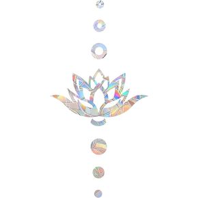 Lotus Anti-Collision Window Clings - Glass Alert Prism Decals - Prevent Birds Strikes – Decorate Your Glass Doors, 4 Packs, JDLH-4-2