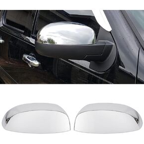ECOTRIC Chrome Pair Half Mirror Covers Compatible with 2007-2014 Chevy Silverado GMC Sierra Tahoe Avalanche Suburban Yukon Escalade ESV Left & Right Side View Upper Mirror Caps