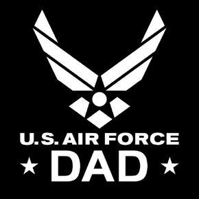 Air Force Dad Emblem Vinyl Decal Sticker | Cars Trucks Vans Walls Laptops Cups | White | 5.5 X 5 Inch | KCD1722 in Kuwait
