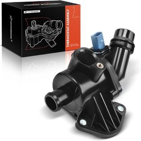 A-Premium Engine Coolant Thermostat Housing Assembly Compatible with Audi A4 A4 Quattro 2002 2003 2004 2005 2006 1.8L 2.0L 3.0L 3.2L