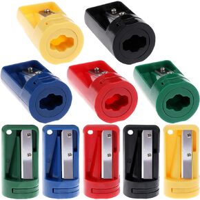 10 Pieces Carpenter Pencil Sharpener Colourful Manual Portable Woodwork Pencil Cutterfor Woodworking Travel School Office，5 Colors