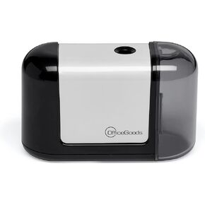 OfficeGoods Mini-Pro Electric Pencil Sharpener - Cordless Portable Sharpener - Battery Operated - Compact & Powerful for Home, Office & School - White