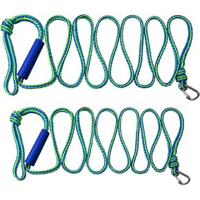 PWC Dock-Lines Mooring-Ropes with Clip and Loop Heavy Duty Braided Line Premium Marine Rope Ideal for Jet Ski Watercraft Boat Kayaking 2PCS (10mmX2.1m-2pcs)