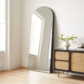PexFix Full Length Mirror, 65''x22'' Black Arched Mirror Large Floor Mirror Standing Leaning Hanging [65''x22'' - Black]