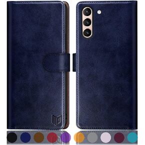 SUANPOT for Samsung Galaxy S21 6.2"(Non S21+) with RFID Blocking Leather Wallet case Credit Card Holder,Flip Folio Book Phone case Shockproof Cover Women Men for Samsung S21 case Wallet Black