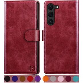 SUANPOT for Samsung Galaxy S23 5G Wallet case with RFID Blocking Credit Card Holder,Flip Book PU Leather Protective Cover Women Men for Samsung S23 Phone case Light Brown