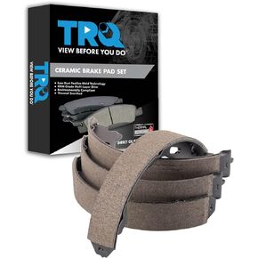 TRQ Rear Parking Brake Shoe Set Compatible with 2005-2011 Ford 03-11 Lincoln 05-11 Mercury