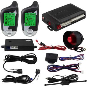 EASYGUARD EC203 2 Way car Alarm System with LCD Pager Display, ultrasonic Sensor & Shock Sensor DC12V