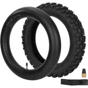 3.00-12 80/100-12 Rear Tire with Inner Tube Set for KLX110 DRZ110 CRF70 CRF110F RM65 KX65 PW80 TTR90 TTR110 KX65 CRF SSR KX110 JR80 RM65 YZ85 YZ Atomik SDG Baja 90cc 110cc 125cc Mini Off-road Bike