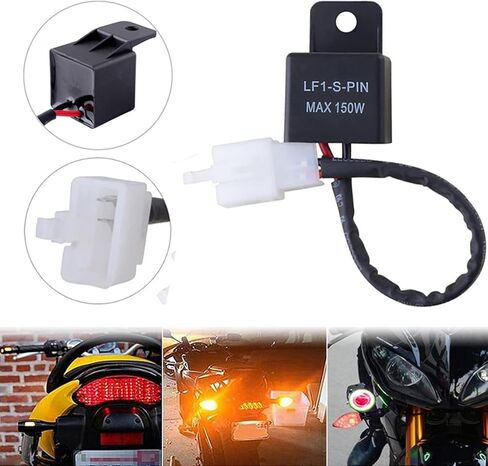 Anki HappiGo 2-Pin Electronic LED Flasher Relay FIX Motorcycle Turn Signal Bulbs Hyper Flash متوافق مع Honda Scooter Moped ATV Dirt Bike in Kuwait