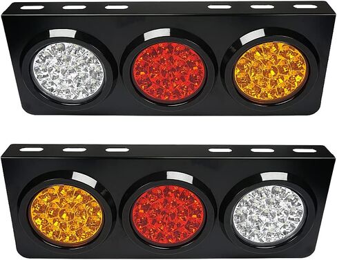 auovo LED Truck/Trailer Tail Lights with Iron Bracket Base - Waterproof DC12-24V 48-LED Tail Light Bar for Turn/Signal/Running Lamps Fits any Truck/RV/Camper/Trailer etc(2 PCS) in Saudi Arabia