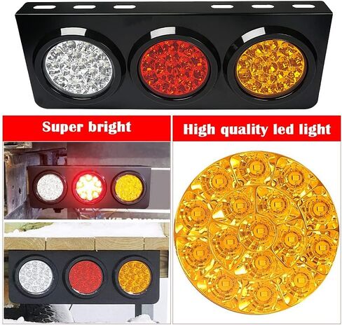 auovo LED Truck/Trailer Tail Lights with Iron Bracket Base - Waterproof DC12-24V 48-LED Tail Light Bar for Turn/Signal/Running Lamps Fits any Truck/RV/Camper/Trailer etc(2 PCS) in Saudi Arabia