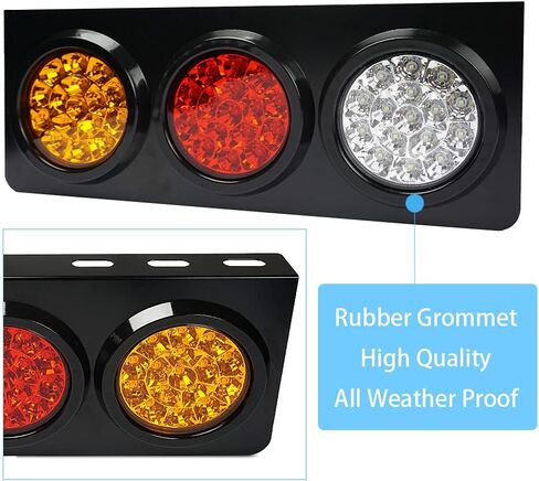 auovo LED Truck/Trailer Tail Lights with Iron Bracket Base - Waterproof DC12-24V 48-LED Tail Light Bar for Turn/Signal/Running Lamps Fits any Truck/RV/Camper/Trailer etc(2 PCS) in Saudi Arabia