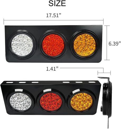 auovo LED Truck/Trailer Tail Lights with Iron Bracket Base - Waterproof DC12-24V 48-LED Tail Light Bar for Turn/Signal/Running Lamps Fits any Truck/RV/Camper/Trailer etc(2 PCS) in Saudi Arabia