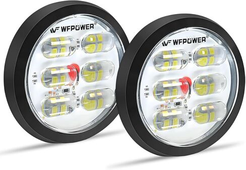 WFPOWER 4 بوصة مصابيح LED مستديرة للمقطورة، 2 قطعة 36 مصباح LED مقاوم للماء 4 بوصات توقف الفرامل بدوره الذيل أضواء مقطورة اللون الأحمر، جبل فلوش مع حلقة مطاطية لشاحنة جرار مقطورة RV قارب حافلة 12 فولت 24 فولت in Kuwait