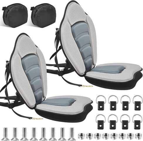Lewtemi 2 Pieces Kayak Seat Thicken Seat Cushion for Kayak with Detachable Storage Bag Kayak Seat Cushion with Kayak Accessory for Kayaking Canoeing Rafting Fishing Water (Black) in Saudi Arabia