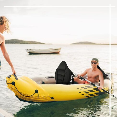 Lewtemi 2 Pieces Kayak Seat Thicken Seat Cushion for Kayak with Detachable Storage Bag Kayak Seat Cushion with Kayak Accessory for Kayaking Canoeing Rafting Fishing Water (Black) in Saudi Arabia