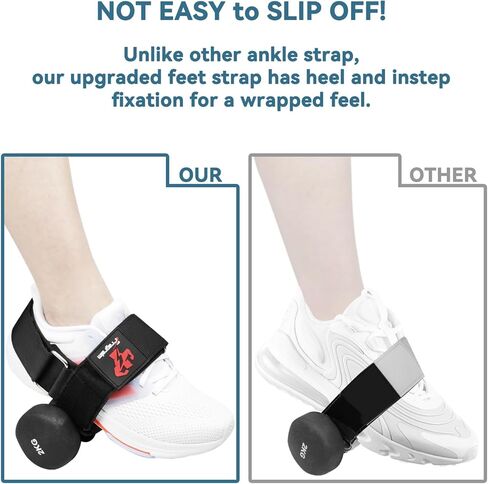 Fragraim Dumbbell Foot Attachment, Tibialis Trainer, Dumbbell Ankle Strap, Adjustable Ankle Leg Extension Strap for Strengthening HIPS, Legs, Knees and Calf, No Slipping (Black) in Kuwait