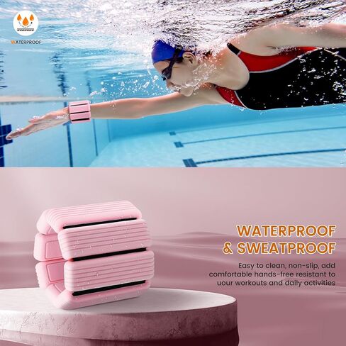 أوزان المعصم والكاحل القابلة للتعديل للنساء من Ideashop، زوج واحد بوزن 1 رطل لكل منهما، وزن الذراع للتمرين في صالة الألعاب الرياضية المنزلية، سوار الإسورة لتدريب القوة للمشي والجري والرقص والبيلاتس واليوجا وباري (وردي) in Kuwait