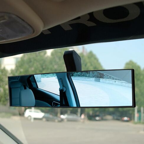 Rear View Mirror for Car, 12.1 inch Interior Clip-on Panoramic Convex Rearview Mirrors, HD Anti Glare Wide Angle and Reduce Blind Spot, Universal for SUV Trucks Vehicles (Blue) in Saudi Arabia