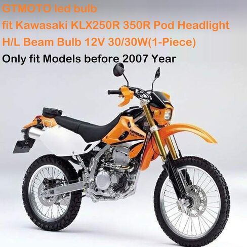 لمصابيح LED Kawasaki KLX300 KDX200 KDX220، لمبة 92069-1080، مصابيح ADV Pod 12V 30/30W شعاع مزدوج عالي منخفض، قوي 6000K أبيض ساطع P15d، حزمة واحدة in Kuwait