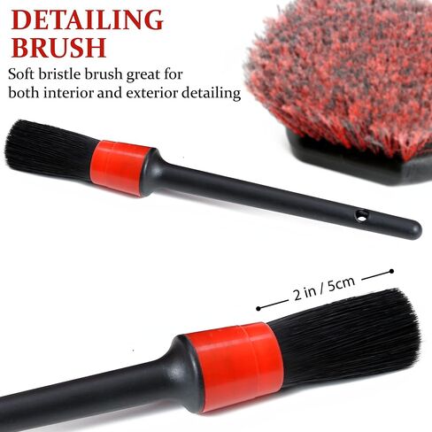 TAKAVU Car Wash Brush with Long Handle, 17.5" Wheel and Tire Brush for Easy Cleaning, Stiff Bristles Scrub Heavy Duty Rims Releasing Dirt and Road Grime in Saudi Arabia