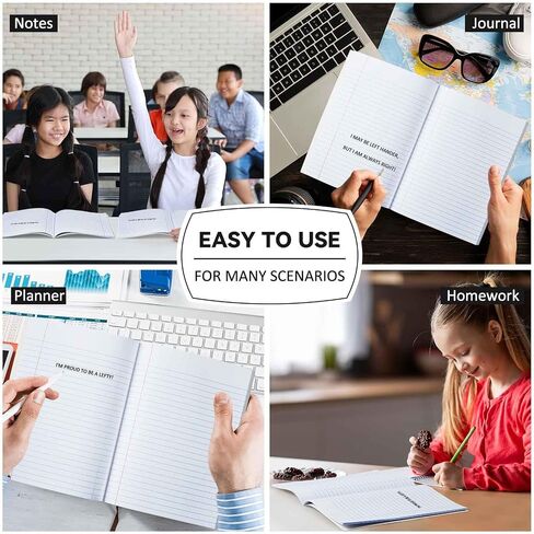 Lewtemi 8 Pcs Left Handed Composition Notebooks Lefty Composition Notebook Wide Ruled 9.75 x 7.5 Inch Left Handed Journal Left Handed Gifts for Lefties Writer Student, Black and White Marble Cover in Saudi Arabia