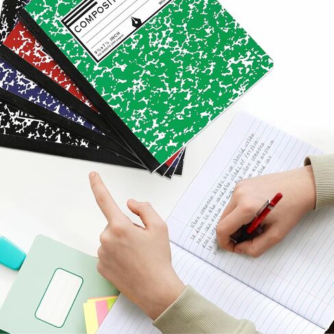 Composition Notebook Wide Ruled 8 Pack, 4 Assorted Pastel Colors Marble Composition Books Bulk - 100 Sheets, 9.75x7.5 In, Journal Notebooks for School Supplies in Kuwait