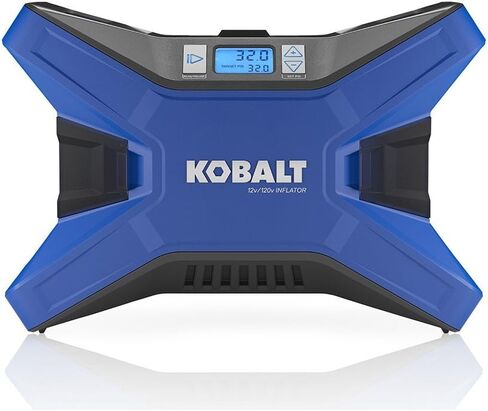 كوبالت 120 فولت و12 فولت ضاغط هواء محمول منفاخ إطارات فوهة المضخة إبر 120 رطل لكل بوصة مربعة شاشة LED in Kuwait