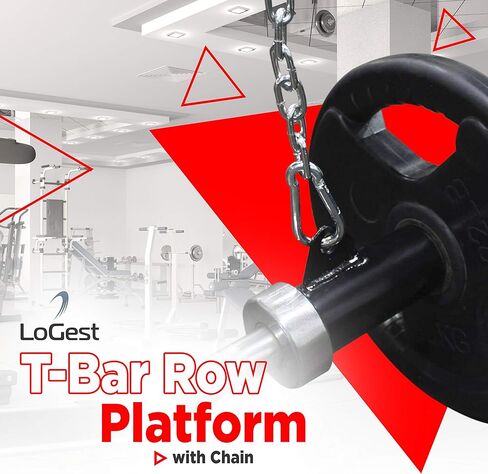 منصة صف T-Bar من Logest مع سلسلة - ملحق الألغام الأرضية العيينة يناسب القضيب الأولمبي يدور بالكامل 360 درجة مثالي للتمارين المنحنية التي تستهدف الكتف الخلفي والعضلات الأساسية مقبض صف T للحديد in Kuwait