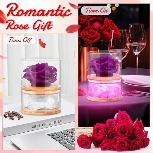 هدايا عيد ميلاد للنساء، هدايا وردة عيد الأم للأم من ابنتها، هدايا زهرة الورد الأبدية لها، هدية للأم من حجر الكريستال العلاجي العطري، هدية للأم من الورد الأحمر، للزوجة (وردي) in Kuwait
