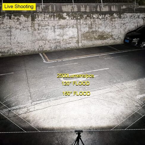 شريط إضاءة EXZEIT 72 وات 6 بوصة، ضوء فيضانات 5000 لومن، ضوء احتياطي للضوء العكسي لجرار الثلج، شاحنة حرث الثلج، قارب SUV ATV، 12/24 فولت in Kuwait