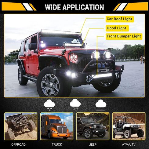 Auxbeam 22 Inch 120W LED Light Bar 2PCS 3 Inch 96W LED Pods, Amber White Fog Light 6 Modes Strobe Lights for Work Truck, Spot Flood Combo Off Road Driving Lights for Jeep ATV Utv Auto in Saudi Arabia