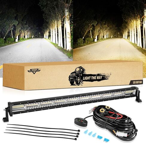 Auxbeam 22 Inch 120W LED Light Bar 2PCS 3 Inch 96W LED Pods, Amber White Fog Light 6 Modes Strobe Lights for Work Truck, Spot Flood Combo Off Road Driving Lights for Jeep ATV Utv Auto in Saudi Arabia