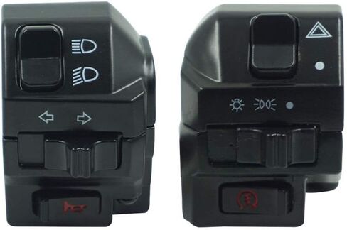 Black Universal Aluminum 7/8" 22MM Motorcycle Switch Handlebar Motorbike Horn Turn Signal Headlight Control Buttons in Saudi Arabia